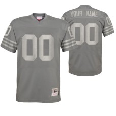 Men San Francisco 49ers Custom Metal Replica Charcoal Jersey