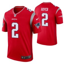 Men Brian Hoyer New England Patriots Jersey Red Inverted Legend Edition