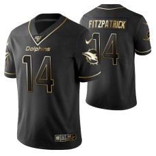 Miami Dolphins Ryan Fitzpatrick 100th Season Jersey Black Gold Logo Edition