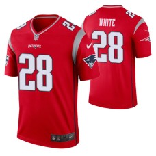 Men James White New England Patriots Jersey Red Inverted Legend Edition