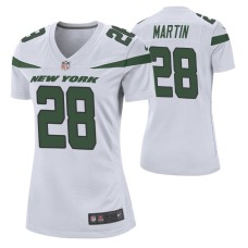 New York Jets #28 Curtis Martin Nike White Women Player Game Jersey