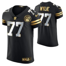 Kansas City Chiefs Andrew Wylie #77 Golden Edition Black Elite Jersey