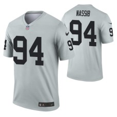 Men #94 Carl Nassib Las Vegas Raiders Silver Inverted Legend Jersey