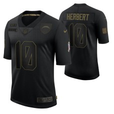 Los Angeles Chargers Justin Herbert #10 Black 2020 Salute To Service Limited Jersey