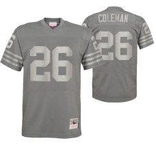 Men San Francisco 49ers Tevin Coleman Metal Replica Charcoal Jersey