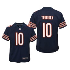 Youth Chicago Bears #10 Mitchell Trubisky Navy Nike Team Color Game Jersey