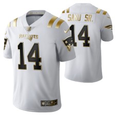 New England Patriots Mohamed Sanu Sr. Golden Edition White Jersey