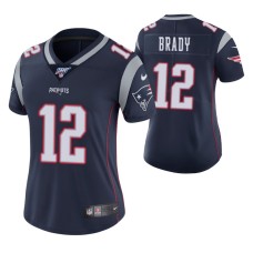 New England Patriots Tom Brady Navy NFL 100 Vapor Limited Women Jersey