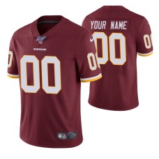 Washington Redskins Custom Burgundy 100th Season Vapor Limited Jersey