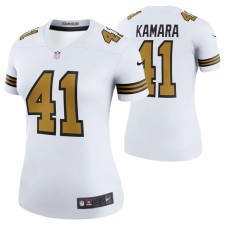 Women Alvin Kamara New Orleans Saints White Color Rush Legend Jersey