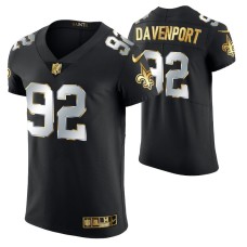 Men New Orleans Saints Marcus Davenport Golden Edition Black Elite Jersey