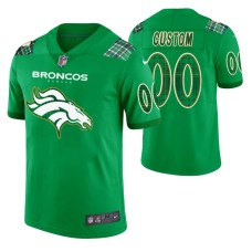 Men Denver Broncos Custom Kelly Green St. Patrick Day Jersey