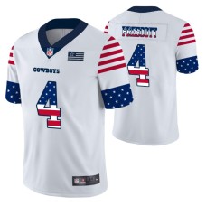 Dallas Cowboys Dak Prescott White Independence Day Vapor Limited Jersey