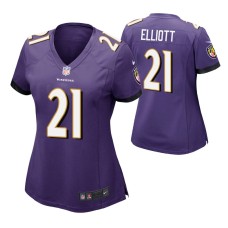 Women Baltimore Ravens #21 DeShon Elliott Purple Nike Game Jersey