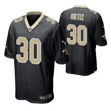 Men Ricky Ortiz New Orleans Saints Black Game Jersey