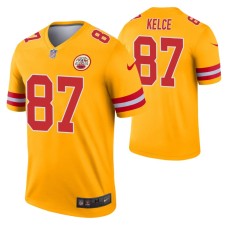 Men Travis Kelce Kansas City Chiefs Jersey Gold Inverted Legend Edition