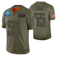 Los Angeles Chargers Junior Seau Camo 2019 Salute to Service Limited Jersey