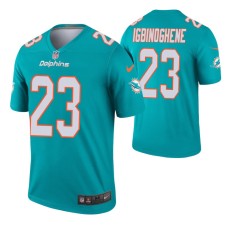 Men Noah Igbinoghene #23 Miami Dolphins Aqua Legend Jersey