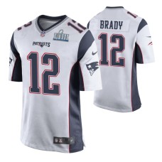 Men New England Patriots Tom Brady Super Bowl LIII Nike Game Jersey White