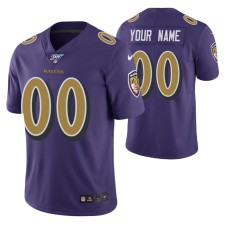 Baltimore Ravens Custom Jersey 100th Season Purple Color Rush Edition