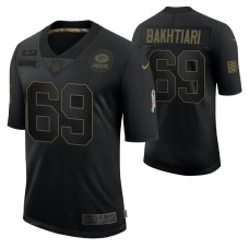 Green Bay Packers #69 David Bakhtiari Black 2020 Salute To Service Limited Jersey