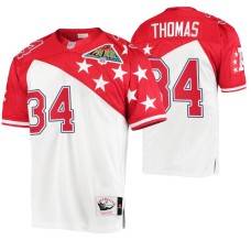 1994 Pro Bowl Buffalo Bills #34 Thurman Thomas White Red Authentic AFC Jersey