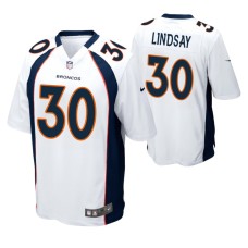 Men Denver Broncos #30 Phillip Lindsay White Nike Game Jersey