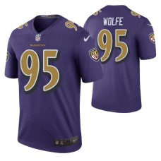 Derek Wolfe Baltimore Ravens Men Purple Color Rush Legend Jersey