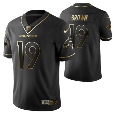 Denver Broncos Fred Brown Black Golden Edition Vapor Limited Jersey