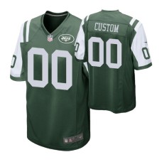 Men New York Jets #00 Custom Green Nike Game Jersey