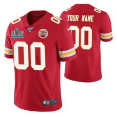 Custom Kansas City Chiefs Super Bowl LIV Men Red Vapor Limited Jersey