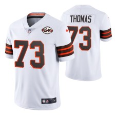 Joe Thomas #73 Vapor Limited White 75th Anniversary Throwback Cleveland Browns Jersey