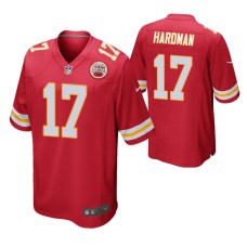 Men Kansas City Chiefs Mecole Hardman Game #17 Red Jersey