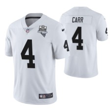 Las Vegas Raiders #4 Derek Carr Inaugural Season White Vapor Limited Jersey