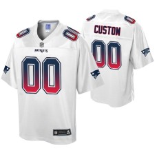 Custom New England Patriots Fade Fashion White Authentic Jersey