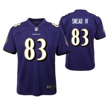 Youth Baltimore Ravens #83 Willie Snead IV Purple Nike Team Color Game Jersey