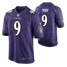 Men Baltimore Ravens #9 Justin Tucker Purple Nike Game Jersey