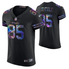 San Francisco 49ers George Kittle Jersey Golden Edition Holographic Vapor Elite Black