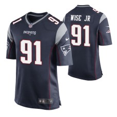 Men New England Patriots #91 Deatrich Wise Jr. Navy Nike Game Jersey