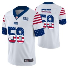 Indianapolis Colts Bobby Okereke White Independence Day Vapor Limited Jersey