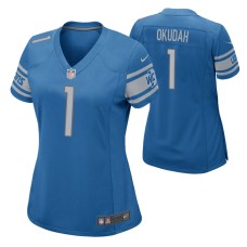 Jeff Okudah Lions 2020 NFL Draft Women Blue Game Jersey