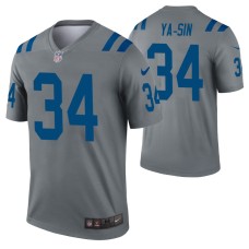 Men Rock Ya-Sin Indianapolis Colts Jersey Gray Inverted Legend Edition