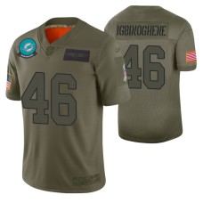 Dolphins Noah Igbinoghene 2019 Salute to Service #46 Olive Limited Jersey