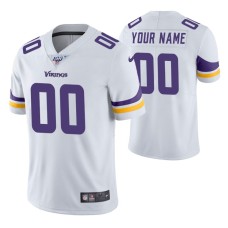 Men Minnesota Vikings Custom White 100th Season Vapor Limited Jersey