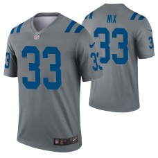 Men #33 Roosevelt Nix Indianapolis Colts Gray Inverted Legend Jersey