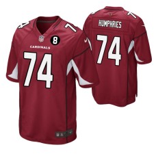 Arizona Cardinals D.J. Humphries #74 Cardinal Larry Wilson NO.8 Patch Game Jersey