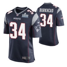 Men New England Patriots Rex Burkhead Super Bowl LIII Nike Game Jersey Navy