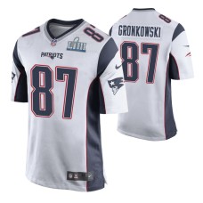 Men New England Patriots Rob Gronkowski Super Bowl LIII Nike Game Jersey White