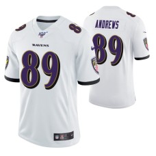 Men Baltimore Ravens Mark Andrews White 100th Season Vapor Limited Jersey