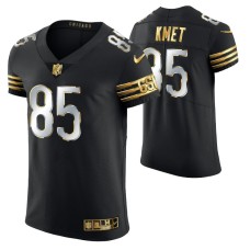 Men Chicago Bears Cole Kmet Golden Edition Black Vapor Elite Jersey